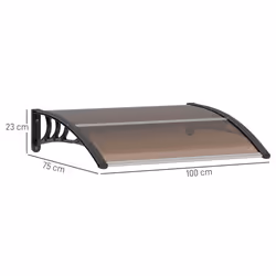 Outsunny Outdoor Window Door Canopy with Awning Porch UV Water Cover Brown