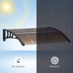 Outsunny Outdoor Window Door Canopy with Awning Porch UV Water Cover Brown - Additional view 5