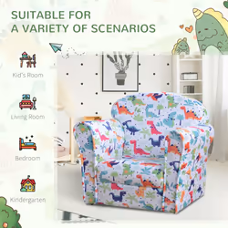HOMCOM Kids Armchair Toddler Sofa Foam Filled Upholstered Couch Dinosaur - Additional view 4