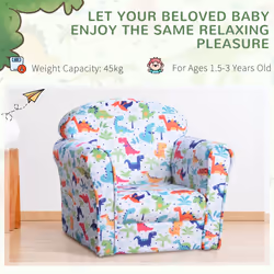 HOMCOM Kids Armchair Toddler Sofa Foam Filled Upholstered Couch Dinosaur - Additional view 5