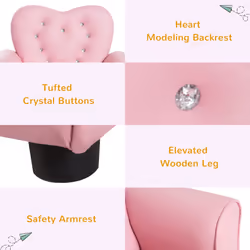 HOMCOM Kids Sofa Toddler Armchair Children Chair Princess-Themed Nursery