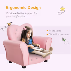 HOMCOM Kids Sofa Toddler Armchair Children Chair Princess-Themed Nursery - Additional view 4