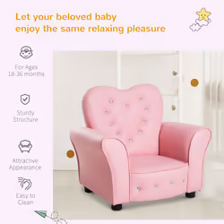 HOMCOM Kids Sofa Toddler Armchair Children Chair Princess-Themed Nursery - Additional view 5