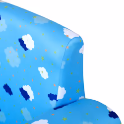 HOMCOM Kids Armchair Toddler Sofa Seat Set with Footrest Padding Couch Blue - Additional view 7