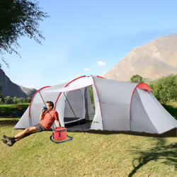 Outsunny 4-6 Person Camping Tent with 2 Bedroom, Living Area and Vestibule