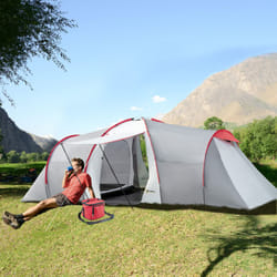 Outsunny 4-6 Person Camping Tent with 2 Bedroom, Living Area and Vestibule