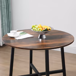 HOMCOM 80cm Round Kitchen Table, Dining Table for Small Spaces, Steel Leg - Additional view 6