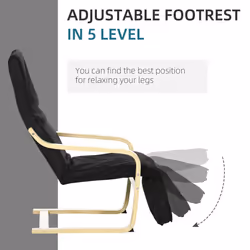HOMCOM Lounge Chair Recliner Adjustable Footrest Home Black - Additional view 8