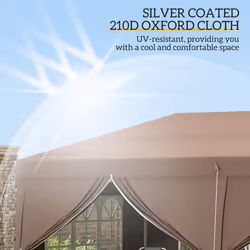 Outsunny 3 x 6m Pop Up Gazebo Height Adjustable Party Tent w/ Storage Bag Brown