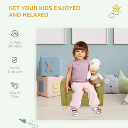 HOMCOM Kids Armchair Toddler Sofa Chair with Padding Seat Bedroom Green