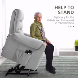 HOMCOM Power Lift Chair, Rise and Recliner Chair with Remote Control, Grey - Additional view 5