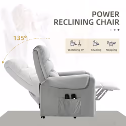 HOMCOM Power Lift Chair, Rise and Recliner Chair with Remote Control, Grey - Additional view 6