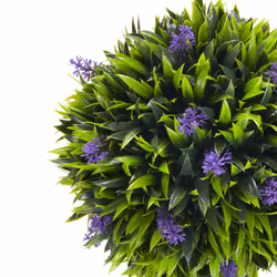 HOMCOM Set of 2 Potted Artificial Plants Ball Tree with Lavender Flowers, 60cm - Additional view 5