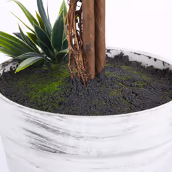 HOMCOM Set of 2 Potted Artificial Plants Ball Tree with Lavender Flowers, 60cm - Additional view 6