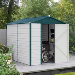 Outsunny 9'x6' Galvanised Metal Garden Shed Tool Storage Shed for Patio Green