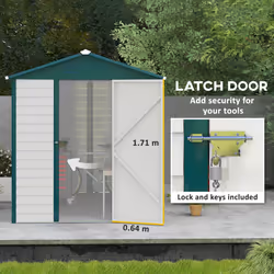 Outsunny 9'x6' Galvanised Metal Garden Shed Tool Storage Shed for Patio Green