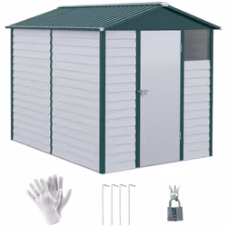 Outsunny 9'x6' Galvanised Metal Garden Shed Tool Storage Shed for Patio Green - Additional view 8