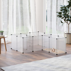 PawHut Pet Playpen, 18 Panels DIY Small Animal Cage, for Guinea Pigs, Hegehogs