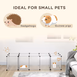 PawHut Pet Playpen, 18 Panels DIY Small Animal Cage, for Guinea Pigs, Hegehogs