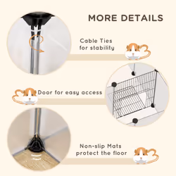 PawHut Pet Playpen, 18 Panels DIY Small Animal Cage, for Guinea Pigs, Hegehogs - Additional view 4