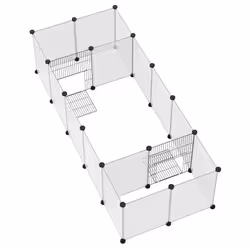 PawHut Pet Playpen, 18 Panels DIY Small Animal Cage, for Guinea Pigs, Hegehogs - Additional view 6