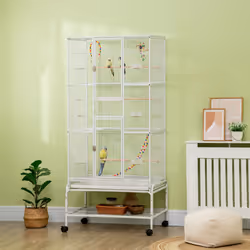 PawHut 3 Tier Bird Cage W/ Stand Toy, for Canary Finch Cockatiel Parakeet Budgie