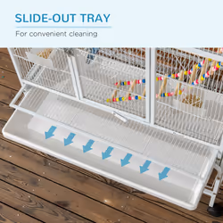 PawHut 3 Tier Bird Cage W/ Stand Toy, for Canary Finch Cockatiel Parakeet Budgie - Additional view 4