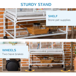 PawHut 3 Tier Bird Cage W/ Stand Toy, for Canary Finch Cockatiel Parakeet Budgie - Additional view 5