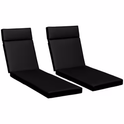 Outsunny Set of 2 Lounger Cushions Deep Seat Patio Cushions with Ties Black - Additional view 8