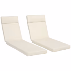 Outsunny Set of 2 Lounger Cushions Deep Seat Patio Cushions with Ties White - Additional view 8
