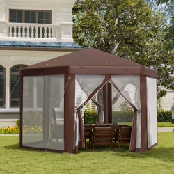 Outsunny Hexagonal Garden Gazebo Party Tent Patio Marquee Canopy