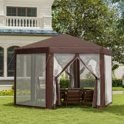 Outsunny Hexagonal Garden Gazebo Party Tent Patio Marquee Canopy
