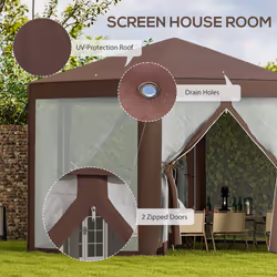 Outsunny Hexagonal Garden Gazebo Party Tent Patio Marquee Canopy - Additional view 5