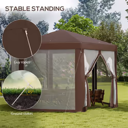 Outsunny Hexagonal Garden Gazebo Party Tent Patio Marquee Canopy - Additional view 6