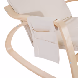 HOMCOM Rocking Chair Recliner Armchair Adjustable Footrest Cream White - Additional view 7