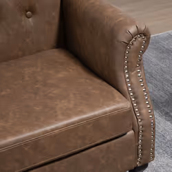 HOMCOM Chesterfield-style Wing Back Armchair Tufted Accent Chair Brown - Additional view 8