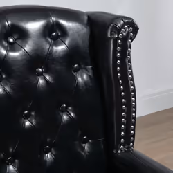 HOMCOM Chesterfield-style Wing Back Armchair Tufted Accent Chair Black - Additional view 6
