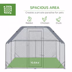 PawHut Chicken Run W/ Roof, Walk In Chicken Coop for 10-12 Chickens, Hen House