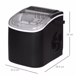 HOMCOM Ice Maker w/ Ice Scoop Basket 12Kg in 24 Hrs 9 Cubes Ready in 6-12Mins - Additional view 4