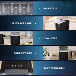 HOMCOM Ice Maker w/ Ice Scoop Basket 12Kg in 24 Hrs 9 Cubes Ready in 6-12Mins - Additional view 6