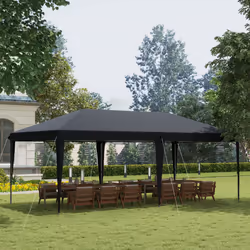 Outsunny 3 x 6 m Pop Up Gazebo Patio Party Event Heavy Duty Canopy Black