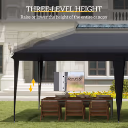 Outsunny 3 x 6 m Pop Up Gazebo Patio Party Event Heavy Duty Canopy Black