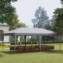 Outsunny 3 x 6 m Pop Up Gazebo Patio Party Event Heavy Duty Canopy Grey