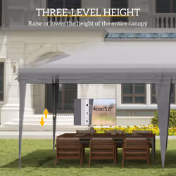 Outsunny 3 x 6 m Pop Up Gazebo Patio Party Event Heavy Duty Canopy Grey