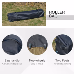 Outsunny 4 x 4m Outdoor Pop-Up Canopy Tent Gazebo Adjustable Legs Bag Grey
