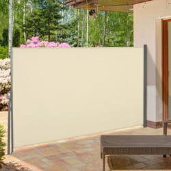 Outsunny 3x1.6M Retractable Side Awning Screen Fence Patio Privacy Divider Cream