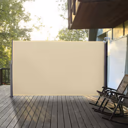 Outsunny 3x1.8M Retractable Side Awning Screen Fence Patio Privacy Divider Cream