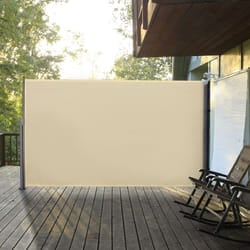 Outsunny 3x1.8M Retractable Side Awning Screen Fence Patio Privacy Divider Cream