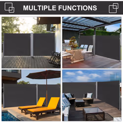 Outsunny 3x1.8M Retractable Side Awning Screen Fence Patio Privacy Divider Grey - Additional view 4