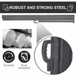 Outsunny 3x1.6M Retractable Side Awning Screen Fence Patio Privacy Divider Grey